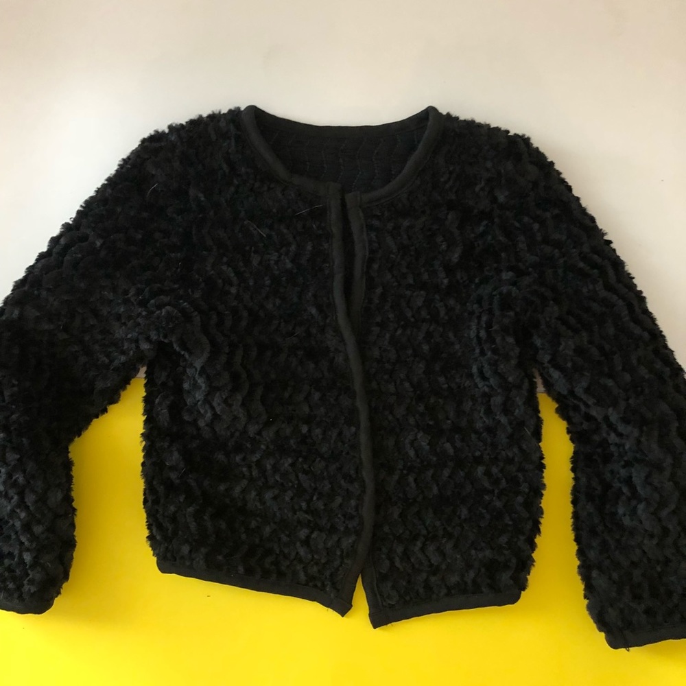 Black fuzzy cardigan